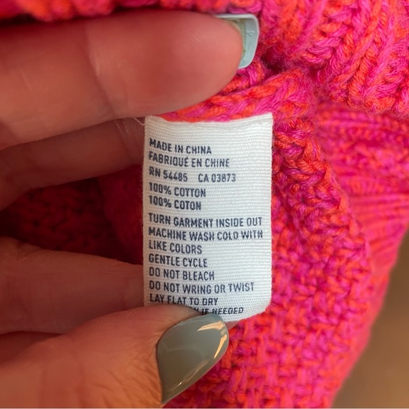 American Eagle Women’s Pink Boat Neck Open Zigzag Knit Pullover Sweater Large - Picture 7 of 9